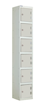 Laminate Splash Lockers - 1800x300x450mm 6 Compartments - Light Grey