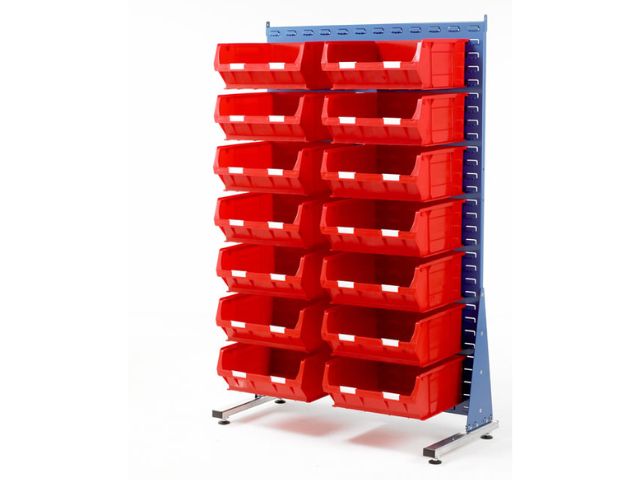 Spacemaster Freestanding Storage Unit Starter Kits - INC 40PK-FD4 Bins (RED)