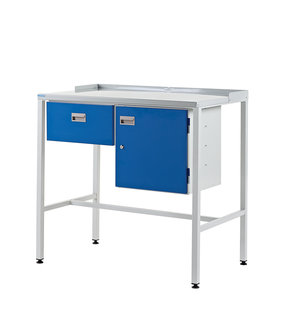 Flat Top Workstation with Single Drawer & Cupboard 920.1000.600