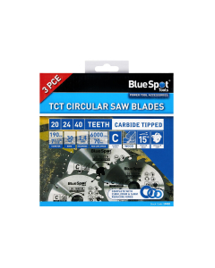 BlueSpot Tools 190mm Circular Saw Blade Set, 3 Piece