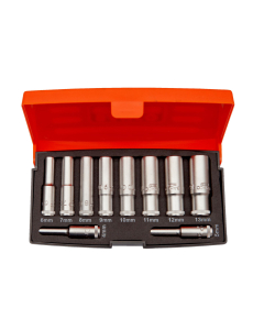 Bahco S0810L 1/4in Drive Deep Socket Set, 10 Piece