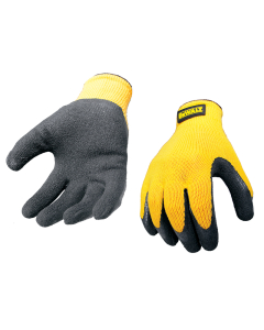DEWALT Yellow Knit Back Latex Gloves - Large
