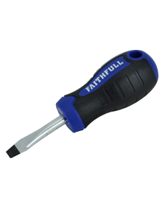 Faithfull Soft Grip Stubby Screwdriver Flared Slotted Tip 6.5 x 38mm