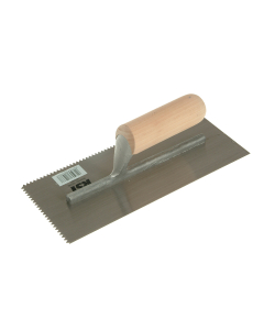 R.S.T. Notched Trowel 5mm V Notches Wooden Handle 11 x 4.1/2in