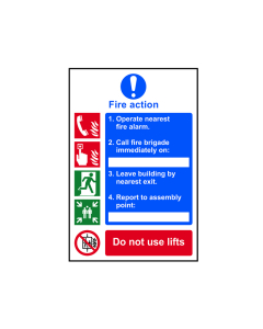 Scan Fire Action Procedure, Style 1 - PVC Sign 200 x 300mm