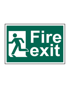 Scan Fire Exit Man Running Left - PVC Sign 300 x 200mm