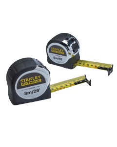 STANLEY® FatMax® Chrome Pocket Tapes 5m/16ft & 8m/26ft (Twin Pack)