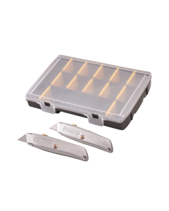 STANLEY® 99E Trimming Knife Twin Pack with 50 Spare Blades in Organiser