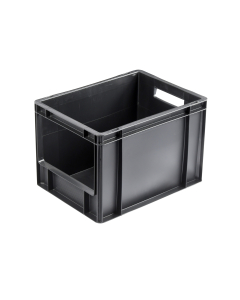 25 LTR. OPEN FRONTED EURO CONTAINERL400xW300xH270MM - BLACK - PACK OF 5