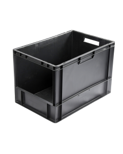 76 LTR. OPEN FRONTED EURO CONTAINERL600xW400xH400MM - BLACK - PACK OF 2
