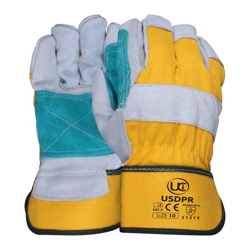 Pr Double Palm Leather Rigger Glove