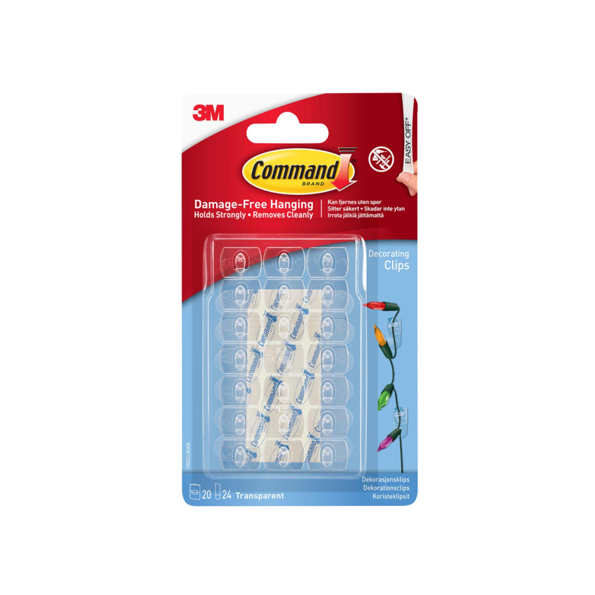 Command™ Clear Decorating Clips with Clear Strips (Pack 20)
