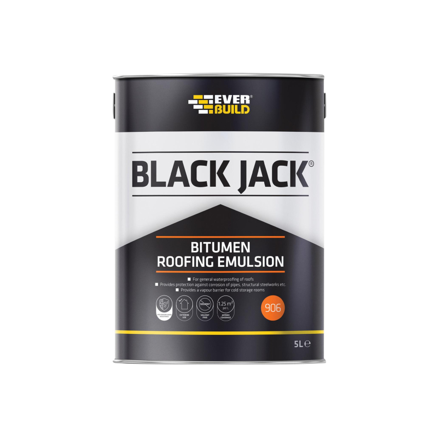 Everbuild Sika Black Jack® 906 Bitumen Roofing Emulsion 5 litre