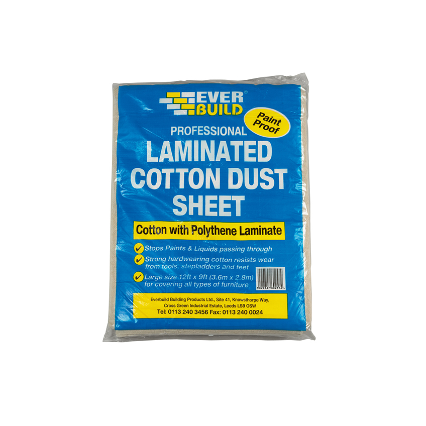 Everbuild Sika Laminated Cotton Dust Sheet 3.6 x 2.7m