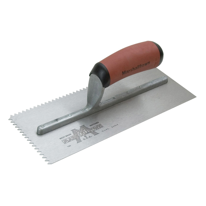 Marshalltown M701SD V 3/16in Notched Trowel DuraSoft® Handle 11 x 4.1/2in