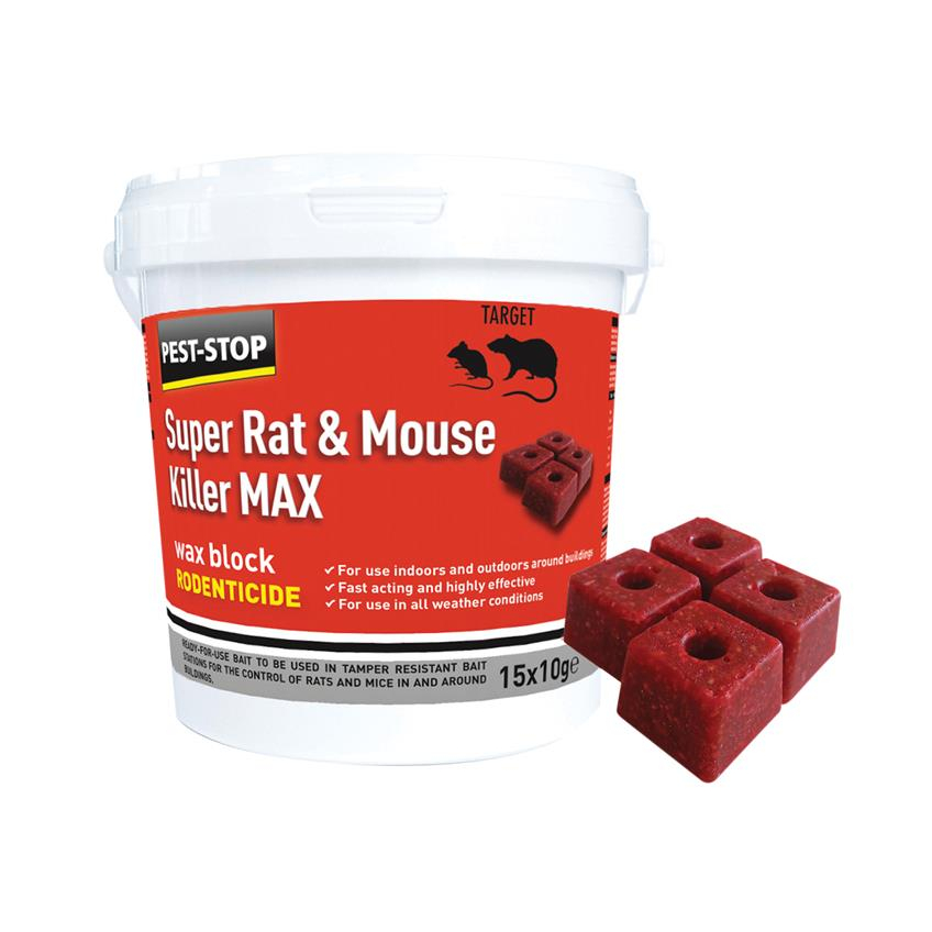 Pest-Stop (Pelsis Group) Super Rat & Mouse Killer MAX Wax Blocks