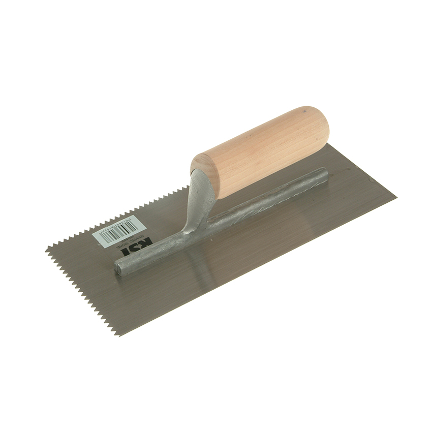 R.S.T. Notched Trowel 5mm V Notches Wooden Handle 11 x 4.1/2in