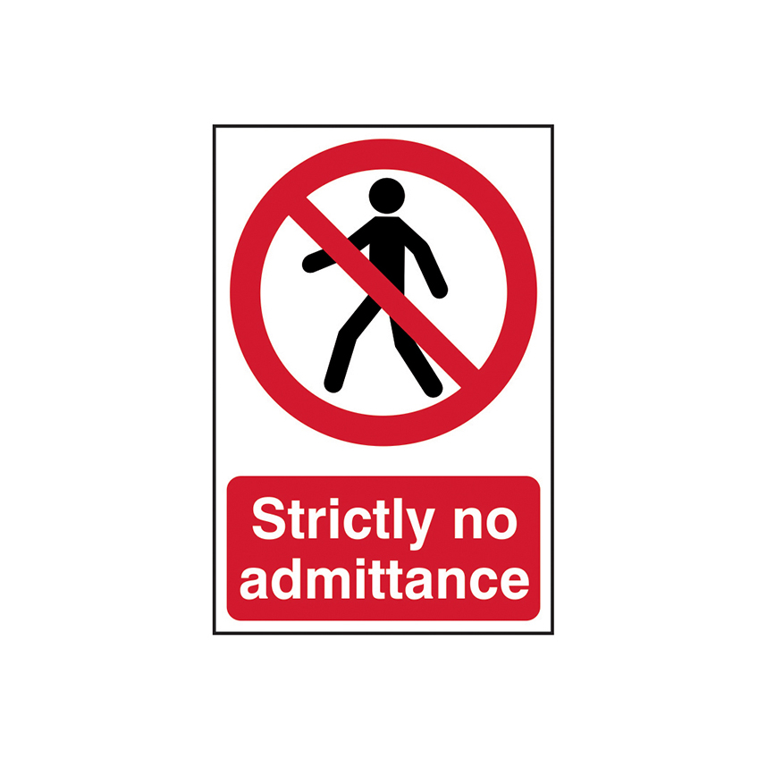 Scan Strictly No Admittance - PVC Sign 200 x 300mm