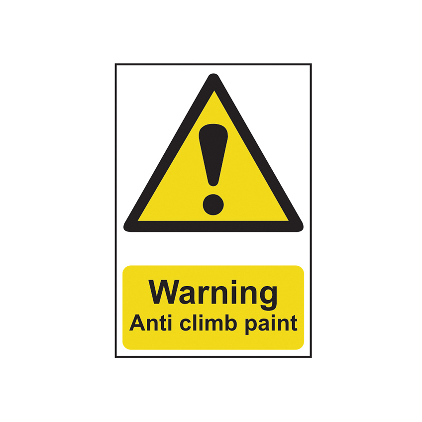 Scan Warning Anti Climb Paint - PVC Sign 200 x 300mm