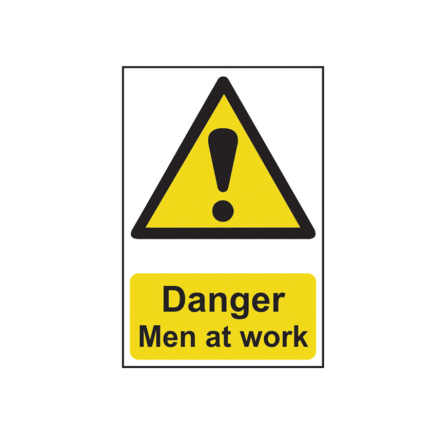 Scan Danger Men At Work - PVC Sign 200 x 300mm