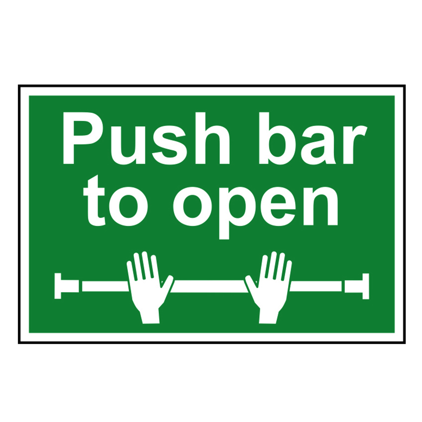 Scan Push Bar To Open - PVC Sign 300 x 200mm