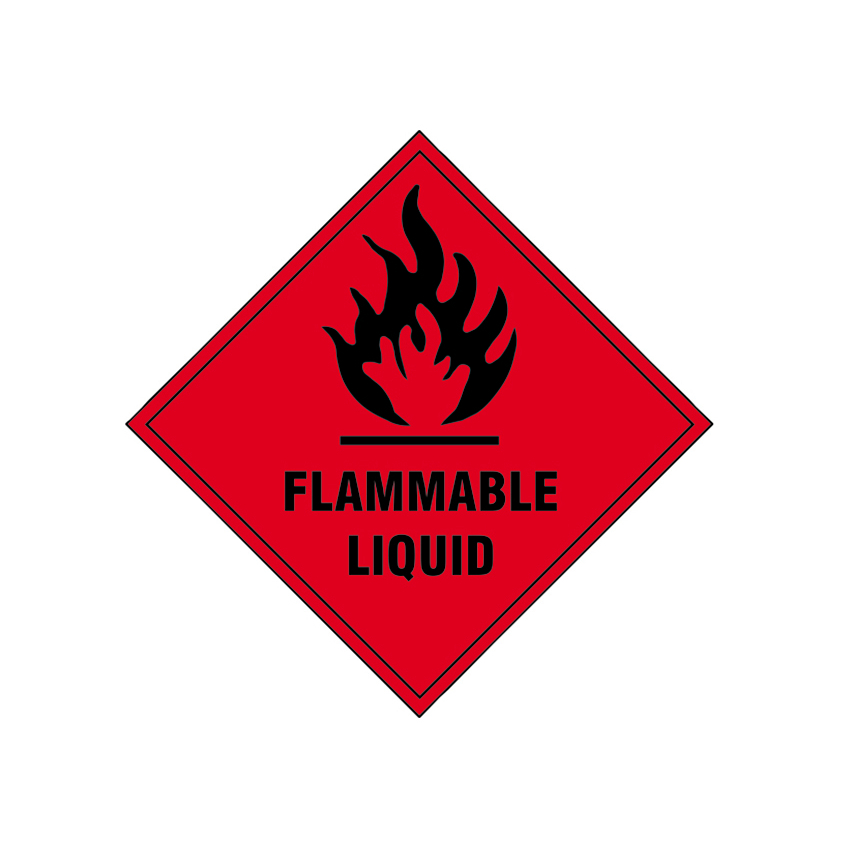 Scan Flammable Liquid - Self Adhesive Vinyl Sign 100 x 100mm