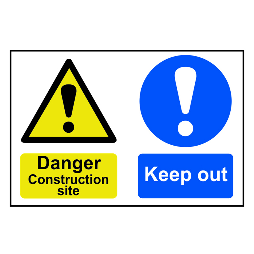 Scan Danger Construction Site Keep Out - PVC Sign 600 x 400mm