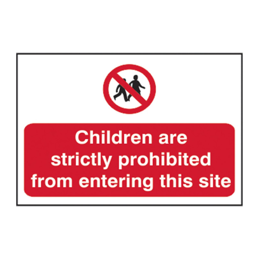Scan Children Prohibited From Entering Site - PVC Sign 600 x 400mm