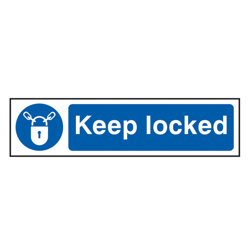Scan Keep Locked - PVC Sign 200 x 50mm