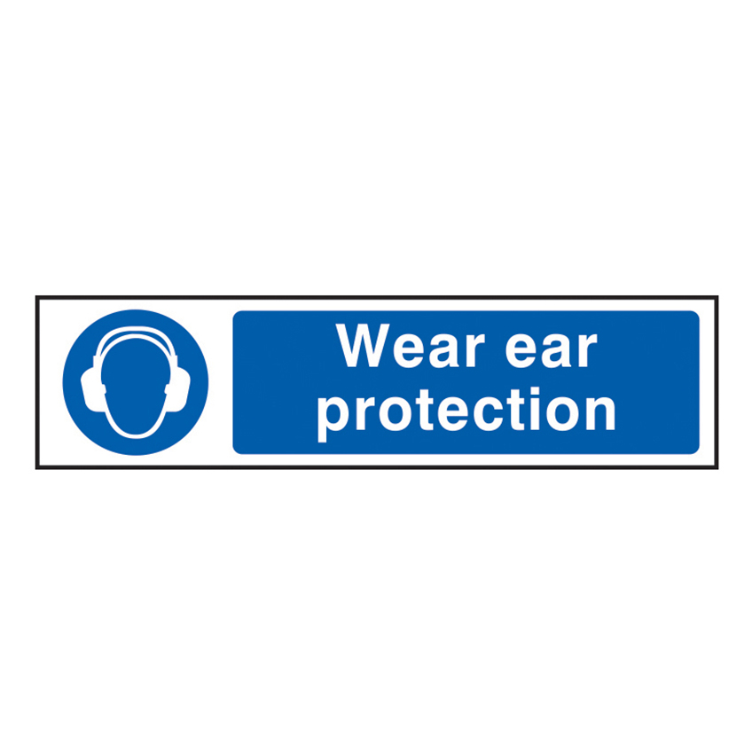 Scan Wear Ear Protection - PVC Sign 200 x 50mm