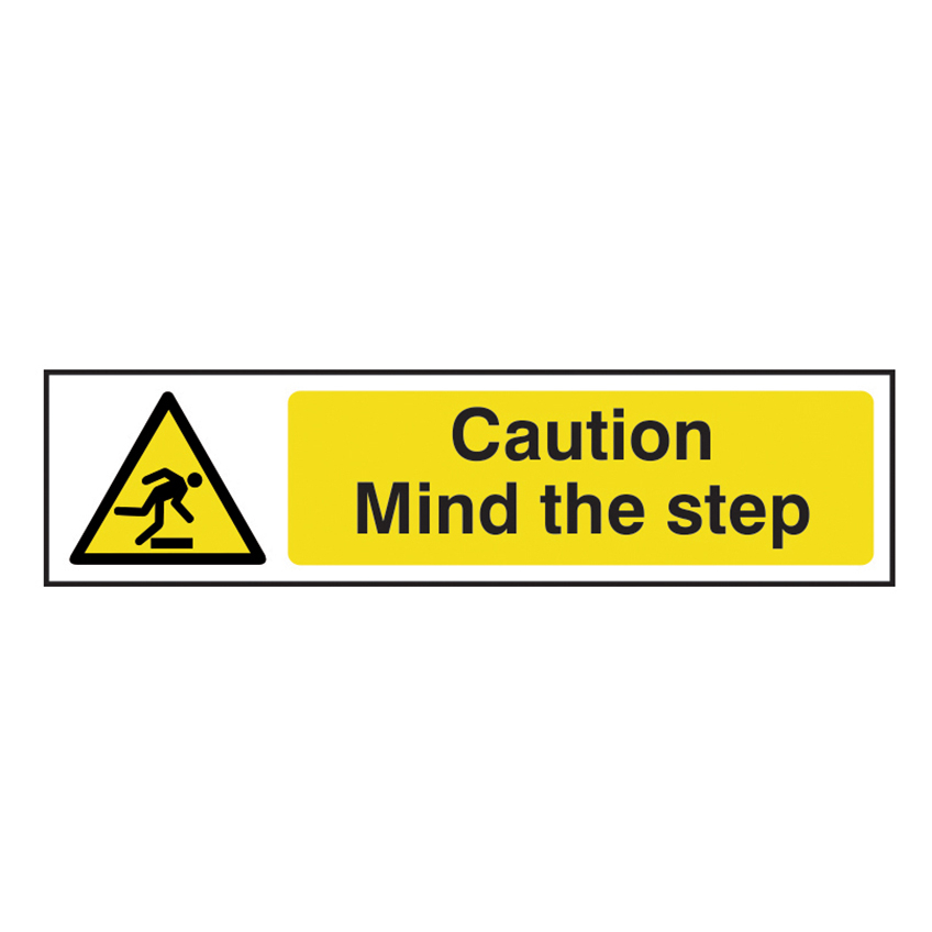 Scan Caution Mind The Step - PVC Sign 200 x 50mm