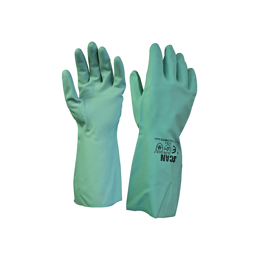 Scan Nitrile Gauntlets with Flock Lining Large (Size 9)
