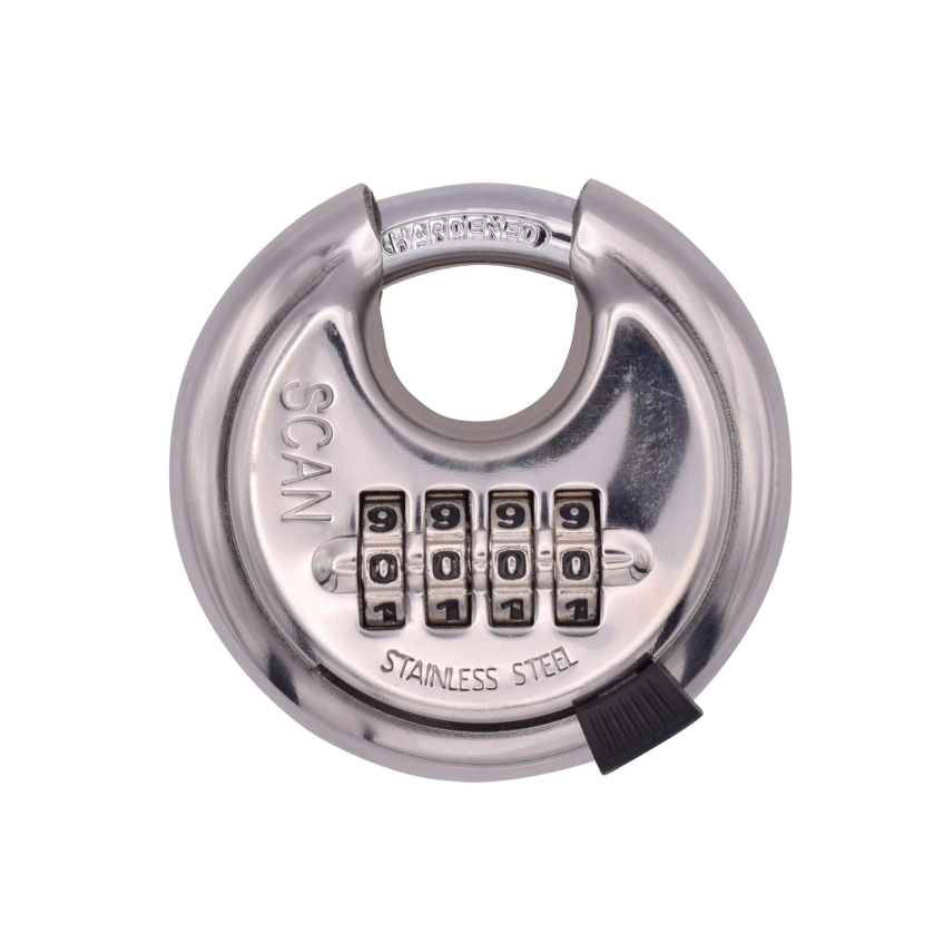 Scan Stainless Steel Disk Type Combination Padlock 70mm
