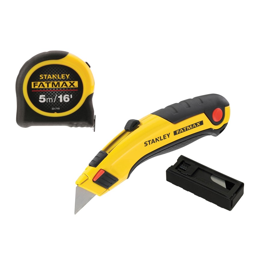 STANLEY® FatMax® Triple Pack - Tape, Retractable Knife and Blades