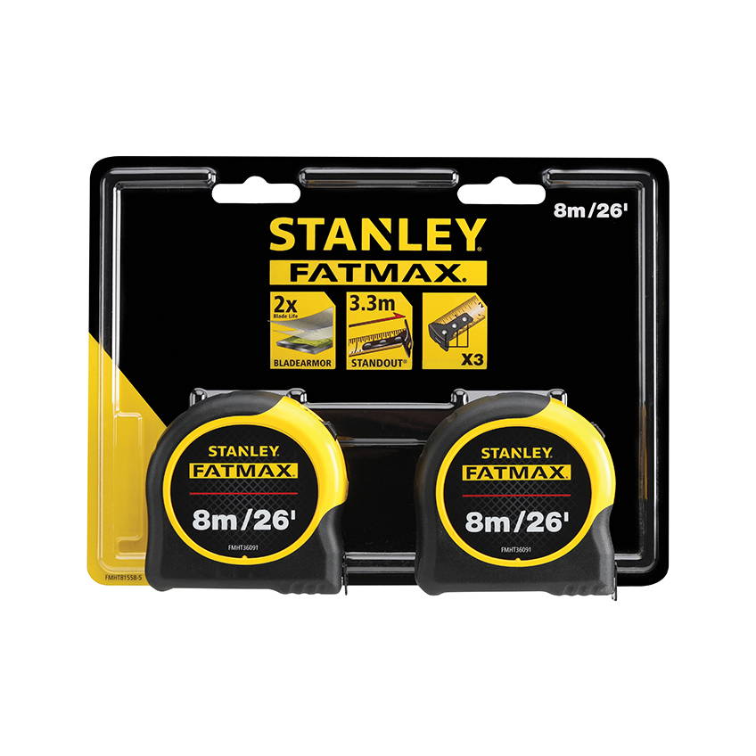 STANLEY® FatMax® Classic Tape Twin Pack 8m/26ft (Width 32mm)