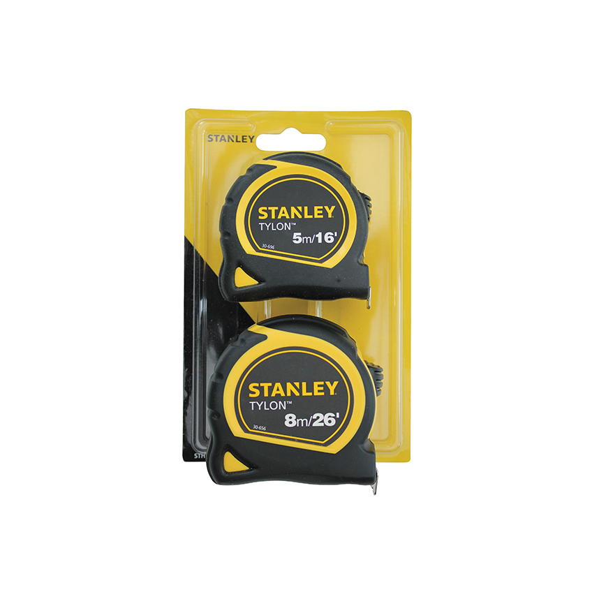 STANLEY® Tylon™ Pocket Tapes 5m/16ft + 8m/26ft (Twin Pack)