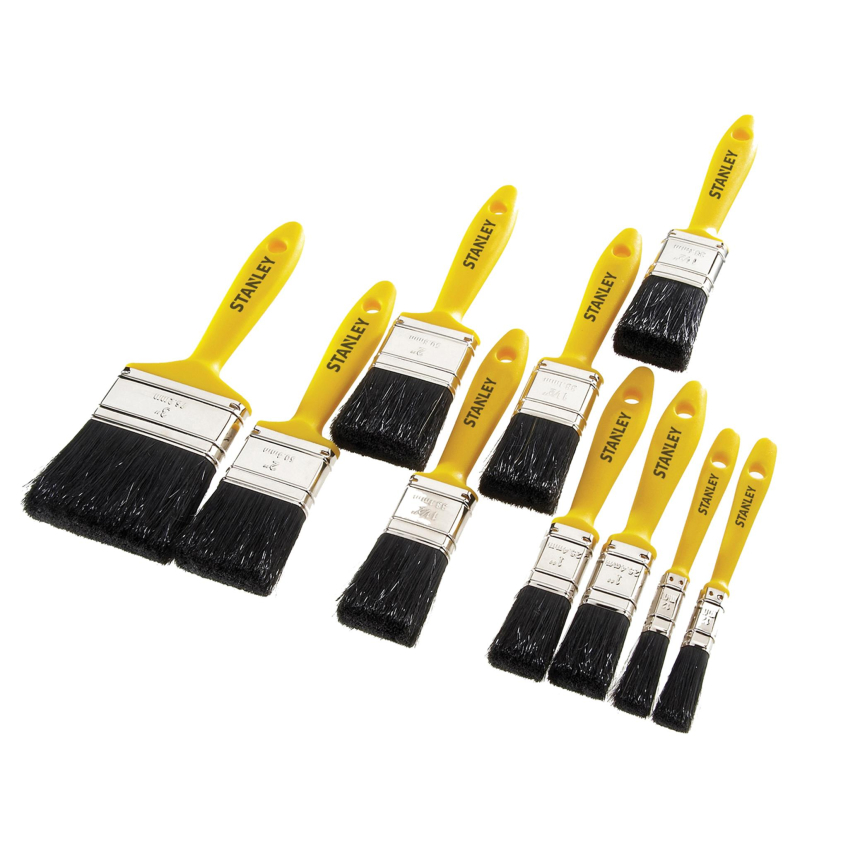 STANLEY® Hobby Paint Brush Set of 10 12(2) 25(2) 38(3) 50(2) & 75mm