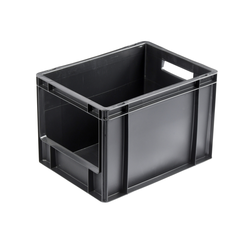 25 LTR. OPEN FRONTED EURO CONTAINERL400xW300xH270MM - BLACK - PACK OF 5