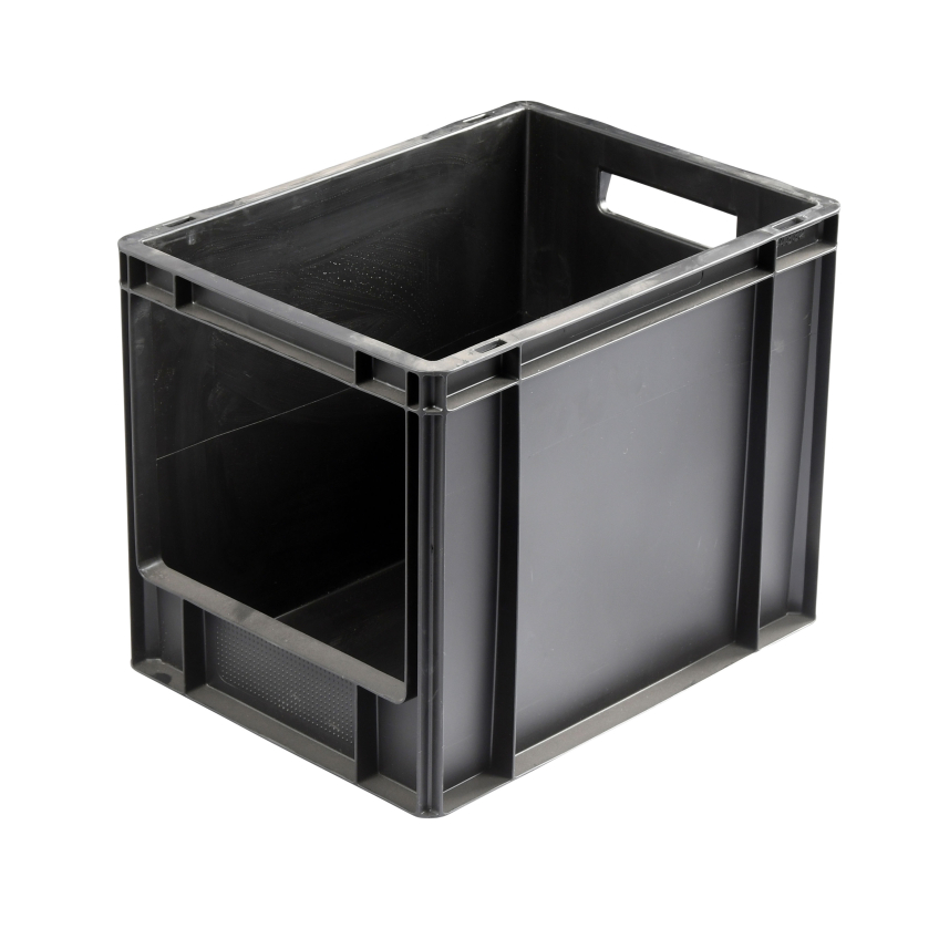 30 LTR. OPEN FRONTED EURO CONTAINERL400xW300xH320MM - BLACK - PACK OF 5