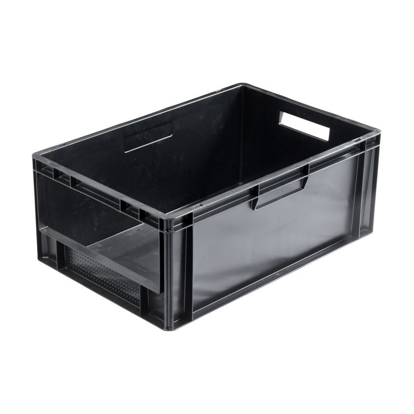 47 LTR. OPEN FRONTED EURO CONTAINERL600xW400xH240MM - BLACK - PACK OF 2